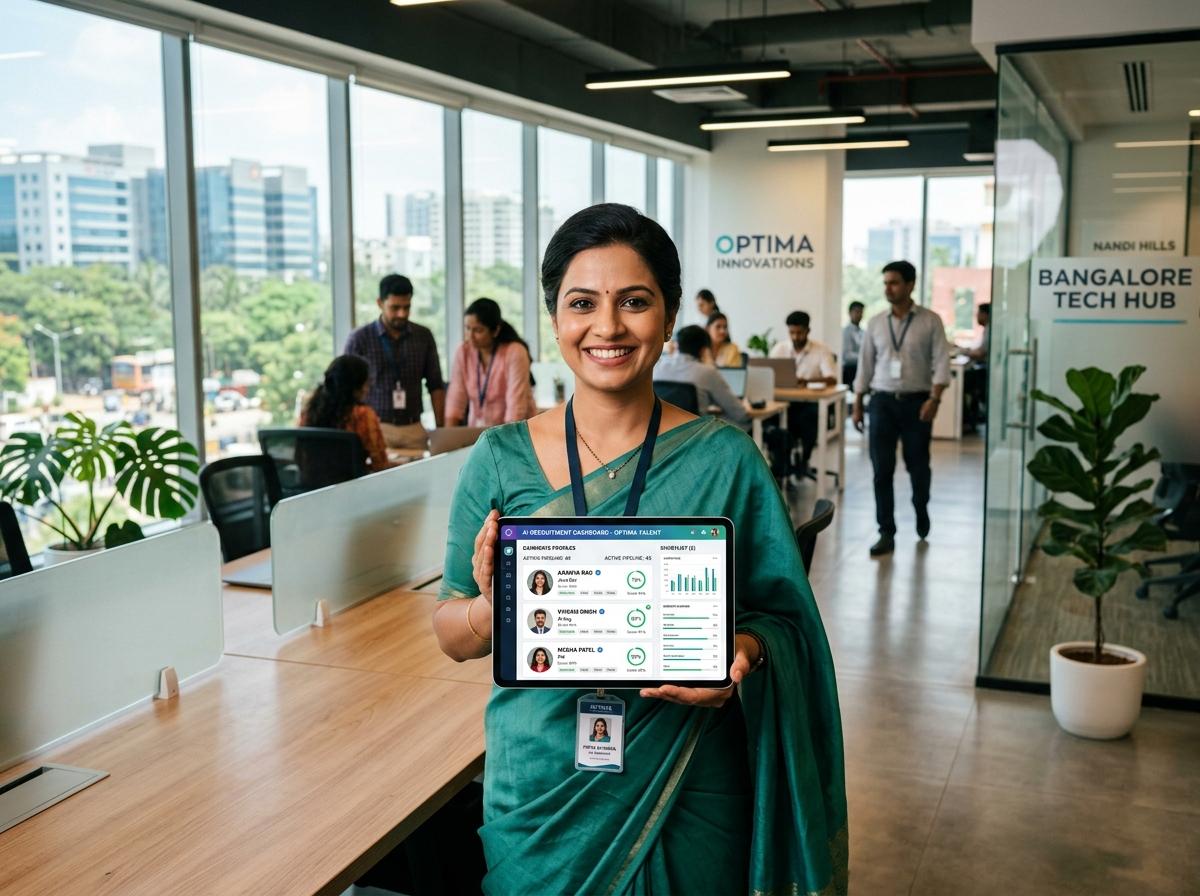 Indian HR recruiter using AI recruitment dashboard